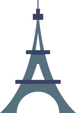 EIFFEL BÜYÜK, PARIS 'in Fransız tarihi anıtının basit mavi düz çizimi