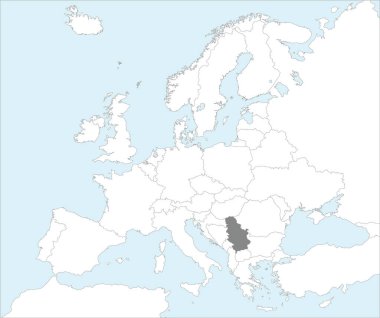 SERBİA, AVRUPA REPUBLIK 'in konum haritası