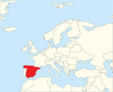 İspanya, Avrupa KINGDOM 'unun konum haritası