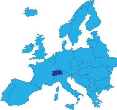 İsveç Konfederasyonu, Avrupa 'nın Konum Haritası