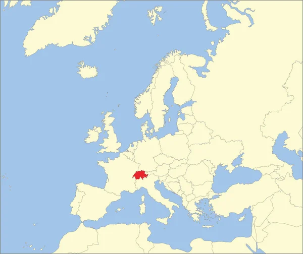 Mapa Umístění Švýcarské Konfederace Evropa Royalty Free Stock Vektory