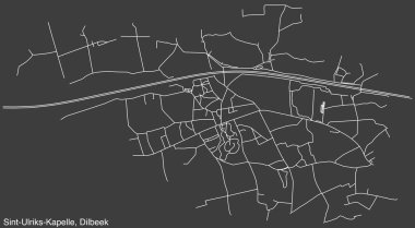 Belçika 'nın DILBEEK belediyesinin SINT-ULRIKS-KAPELLE COMUNE haritasının ayrıntılı elle çizilmiş yol haritası ve sağlam arka plan üzerinde isim etiketi
