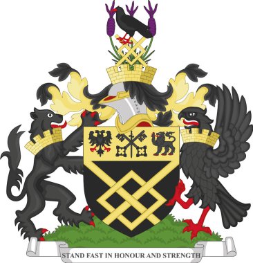 MERTON BOROUGH, LONDON İngiliz idari yerel otorite bölgesinin resmi arma illüstrasyonu