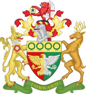 HILLINGDON, LONDON BOROUGH İngiliz idari yerel yönetim bölgesinin resmi arma illüstrasyonu