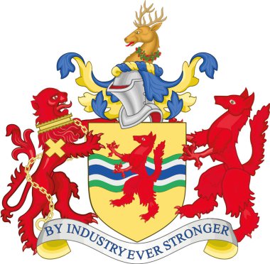 BOROUGH of Enfield, LONDON 'un İngiliz idari yerel idare bölgesinin resmi arma çizimi