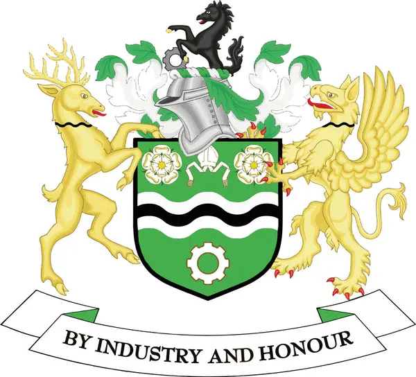 ROTHERHAM, GÜNEY YORKSHIRE METROPOLITAN BOROUGH 'un İngiliz idari yerel idare bölgesinin resmi arma illüstrasyonu