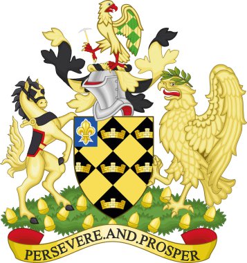 WAKEFIELD BATI, BATI YORKSHIRE METROPOLITAN BOROUGH VE ŞEHRİ 'nin İngiliz idari yerel idare bölgesinin resmi arma illüstrasyonu