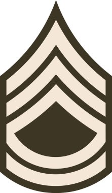 Omuz yastığı, Amerikan ordusunun yeşil üniformalı birinci sınıf çavuşu rütbesi.