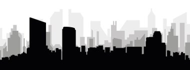 Gri sisli şehir binaları ile siyah şehir manzarası manzarası arka planda GRAND RAPIDS, Birleşik Devletler
