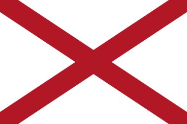 ABD federal eyaleti ALABAMA 'nın normal bayrağı.
