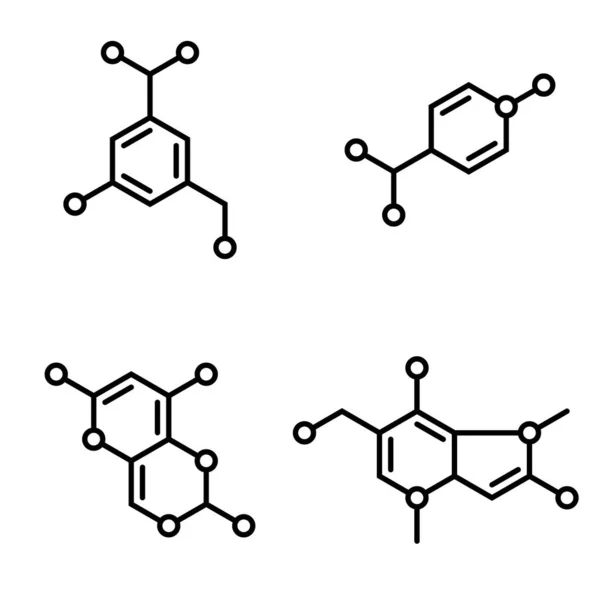 Vector Chemische Structuurformule Icoon Molecule Symbool Collectie Tekenen Van Wetenschappelijk — Stockvector