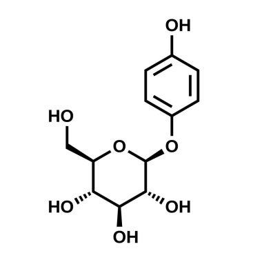 Arbutin structural formula, vector illustration clipart