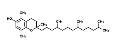 Beta-tocopherol structural formula, vitamin E vector illustration clipart