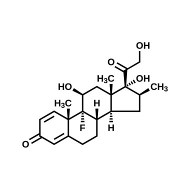 Betamethasone yapısal formülü, vektör çizimi