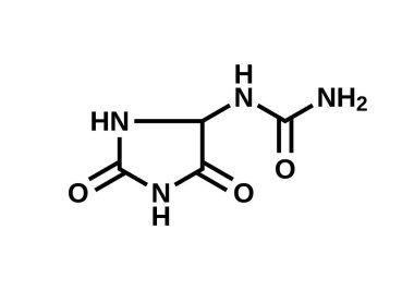 Allantoin yapısal formülü, C4H6N4O3 vektör illüstrasyonu