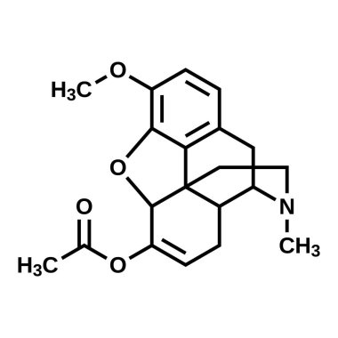 Thebacon structural formula, vector illustration clipart