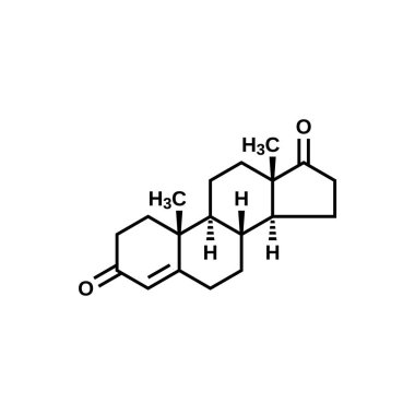 Androstenedione, steroid hormon A4 yapısal formülü, vektör illüstrasyonu 