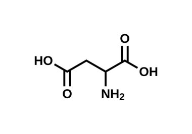 Aspartic acid structural formula, vector illustration  clipart