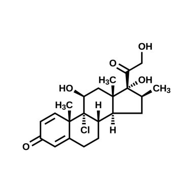Beclometasone yapısal formülü, steroid vektör çizimi