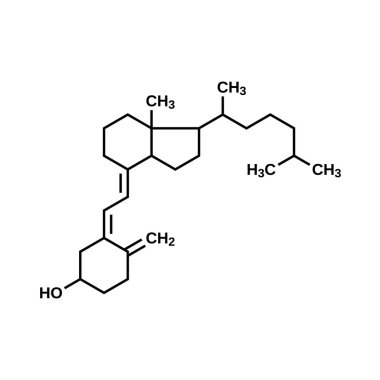 Kolekalciferol yapısal formül, D3 vitamini vektör illüstrasyonu