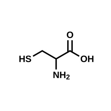 Amino asit sitein yapısal formül, vektör illüstrasyonu