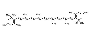 Zeaxanthin yapısal formülü, vektör çizimi
