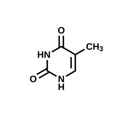 Thymine yapısal formülü, vektör çizimi