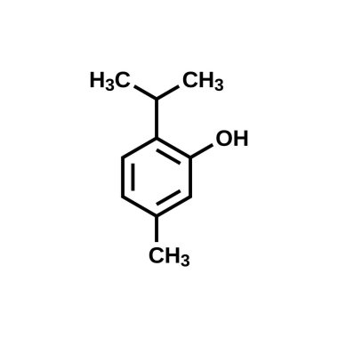 Thymol structural formula, vector illustration clipart