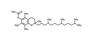 Tocopheryl asetat yapısal formül, sentetik E vitamini çizimi