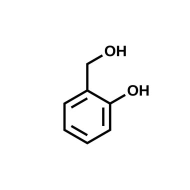 Salicyl alcohol structural formula, vector illustration clipart