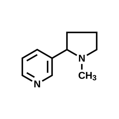 Nikotin yapısal formülü, vektör çizimi