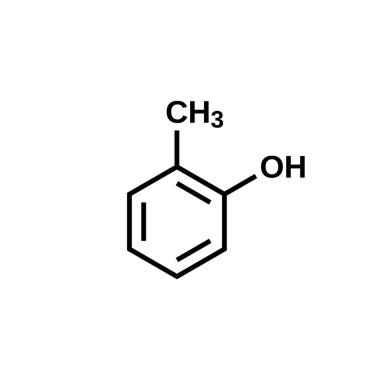 Ortokreol yapısal formülü, 2-metilfenol vektör çizimi