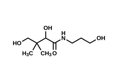 Panthenol yapısal formülü, B5 vektör illüstrasyonunun provitamini