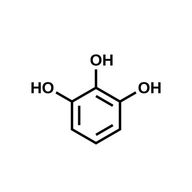 Pyrogallol yapısal formül, vektör çizimi