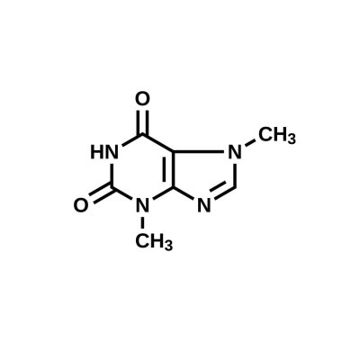 Theobromine yapısal formülü, vektör illüstrasyonu