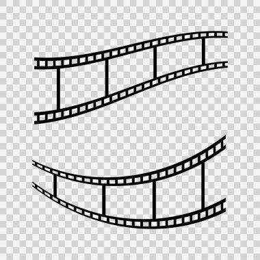 Vektör eğimli film şeridi. Boş alanı olan klasik film makarası şablonu, konsept grafik ögesi