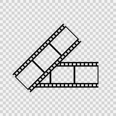 İki birleşik film şeridi. Vektör olarak sinematik projeler, posterler ve albümler için tasarım. Basit film makarası şablonu