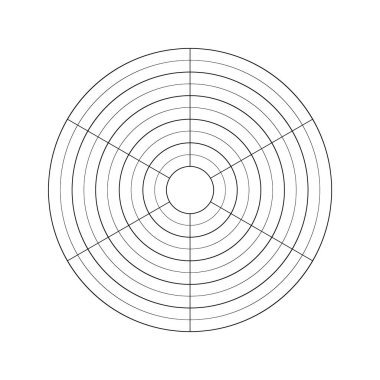Günlük planlama, günlük günlük günlük, defter için altı sektörden gelen ihtiyaçların vektör aralığı. Boş yuvarlak diyagram