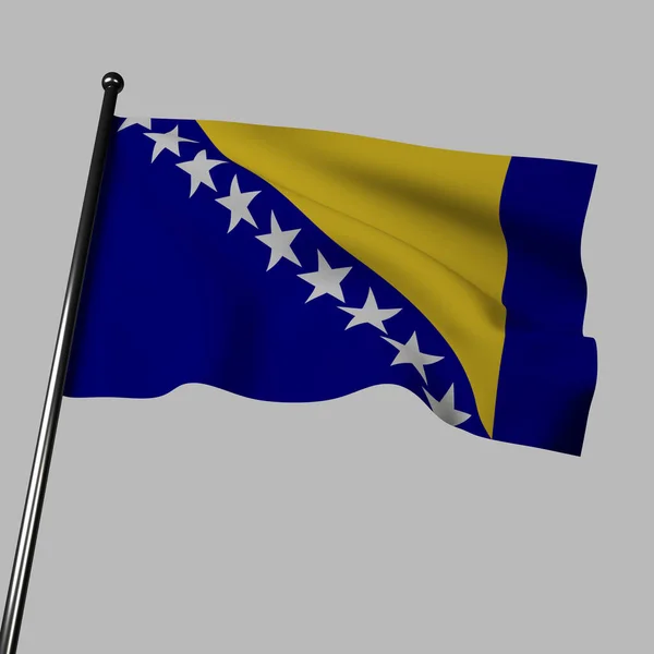 Γιορτάστε Βοσνιακή Κουλτούρα Αυτή Την Τρισδιάστατη Απόδοση Της Σημαίας Της — Φωτογραφία Αρχείου