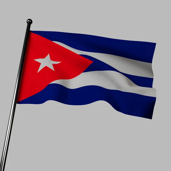 Изображение Кубинского Флага Сером Изображает Синие Белые Красные Полосы Белой — стоковое фото