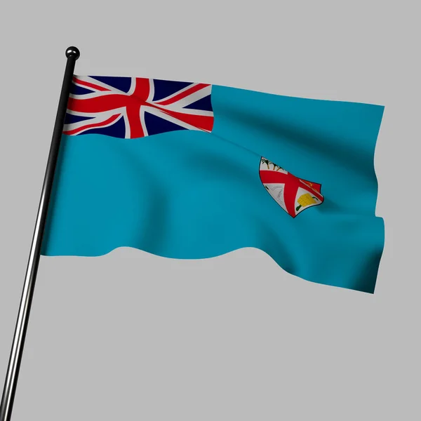 Fidži Vlajka Šedém Pozadí Světle Modrá Union Jack Levém Horním — Stock fotografie