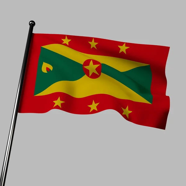 Bandera Granada Dos Triángulos Amarillos Dos Verdes Con Borde Rojo —  Fotos de Stock