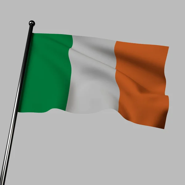 Die Grün Weiß Orangefarbene Flagge Irlands Ist Dieser Illustration Wunderschön — Stockfoto