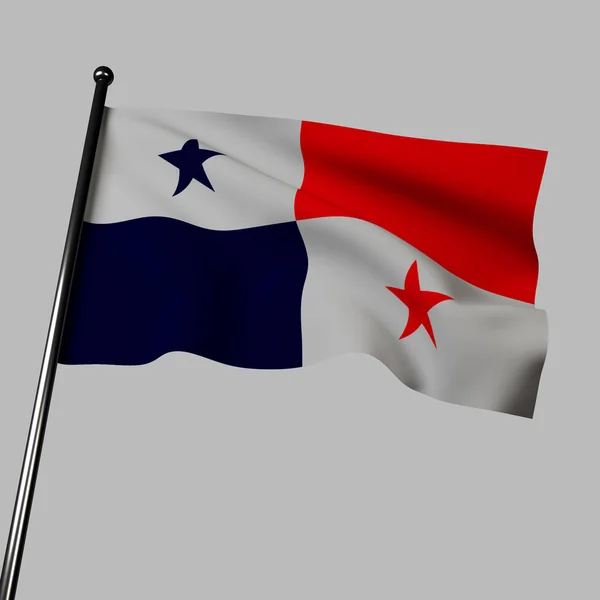 Bandera Panamá Ondea Los Colores Rojo Blanco Azul Dividen Cuartos —  Fotos de Stock