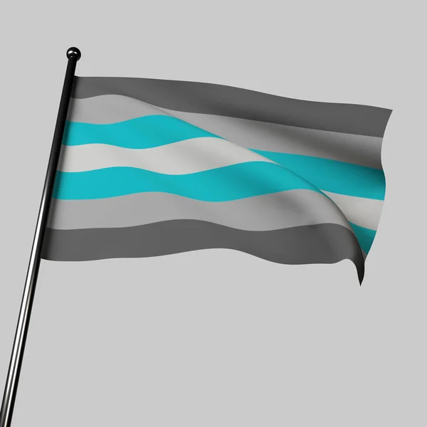 Demiboy Pride Flag Dengan Anggun Mengibarkan Bendera Melambangkan Individu Yang — Stok Foto