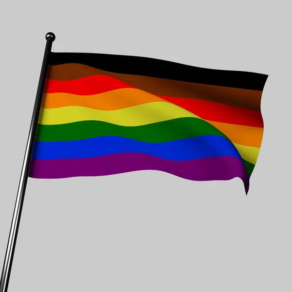 Drapeau Philadelphia Pride Une Représentation Dynamique Inclusivité Diversité Flotte Élégamment — Photo