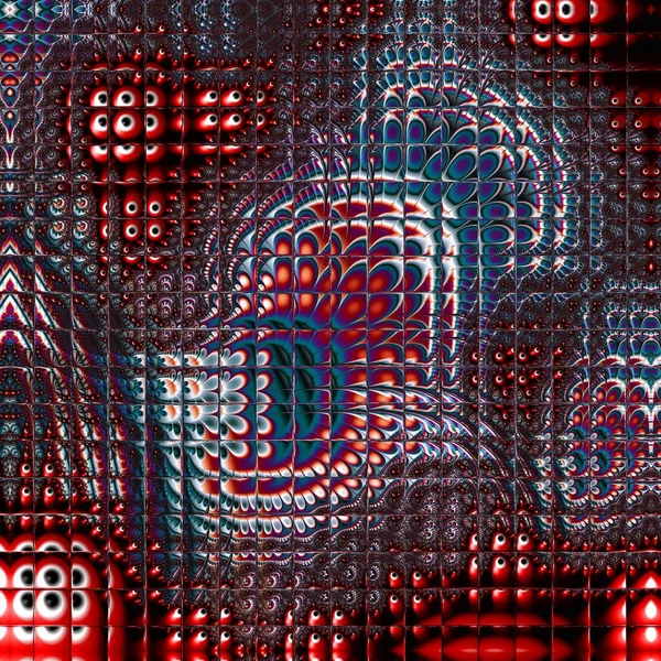 Fraktal Kompleks Merah Mandelbrot Set Detail Karya Seni Digital Untuk — Stok Foto