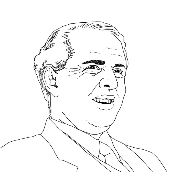 Realistická Ilustrace Albánského Komunistického Vůdce Envera Hoxhy — Stock fotografie
