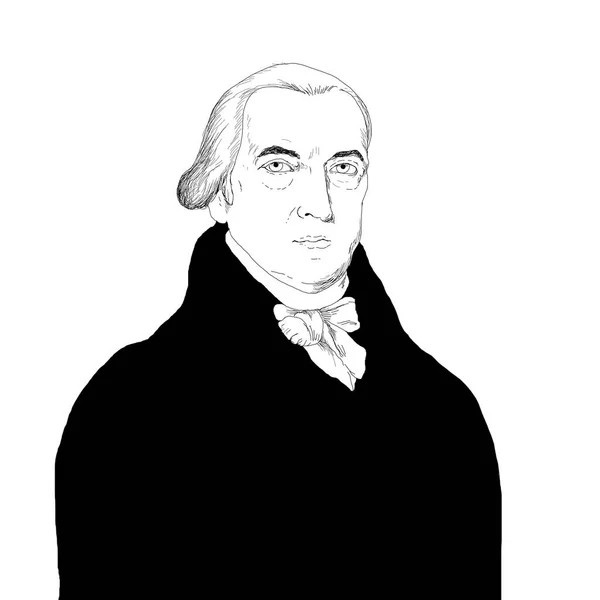 Realistyczna Ilustracja Prezydenta Stanów Zjednoczonych Jamesa Madisona — Zdjęcie stockowe