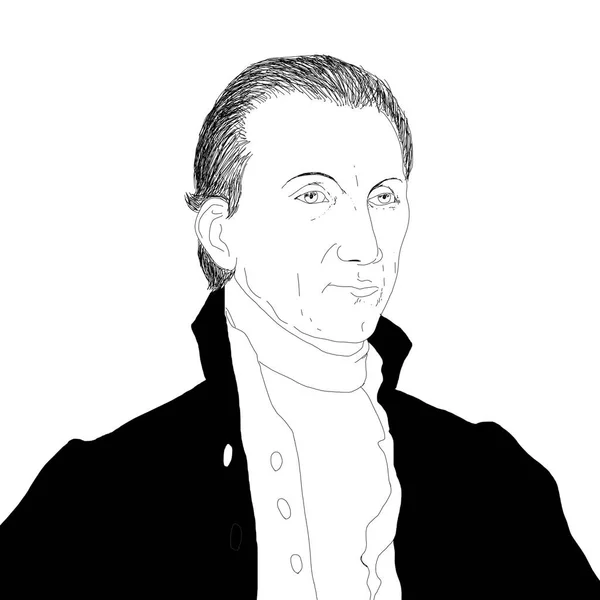 Realistyczna Ilustracja Prezydenta Stanów Zjednoczonych Jamesa Monroe — Zdjęcie stockowe